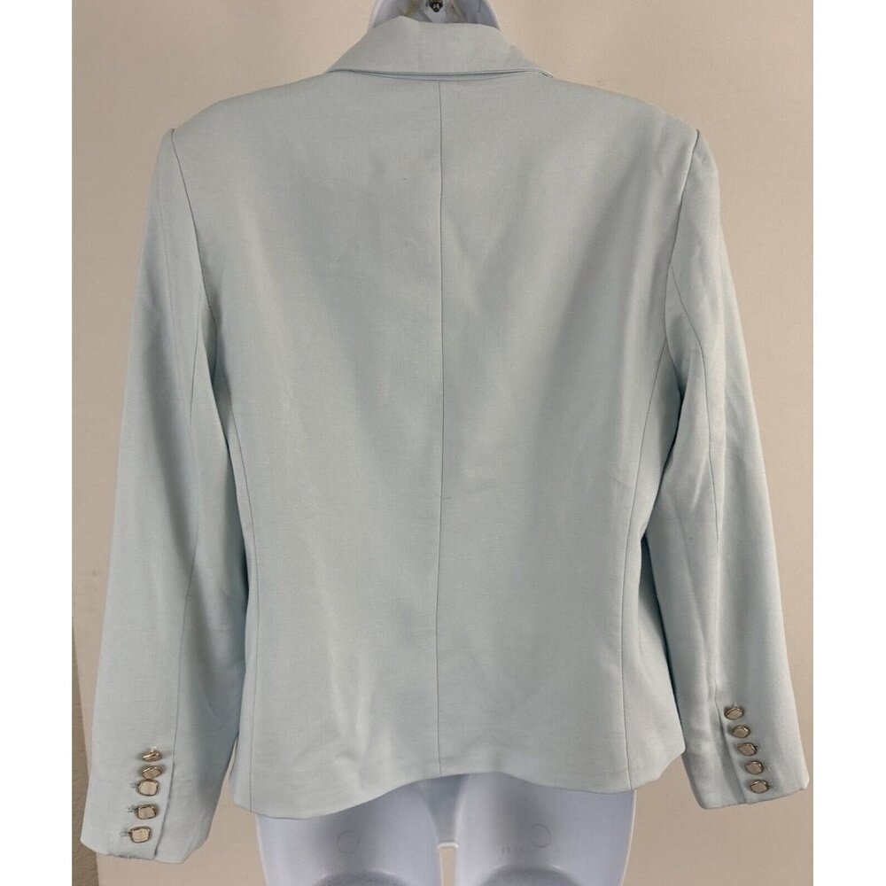 HOUSE OF HARLOW Ice Blue Double Breasted Blazer W/Beautiful Button Detail Sz M - Picture 2 of 5